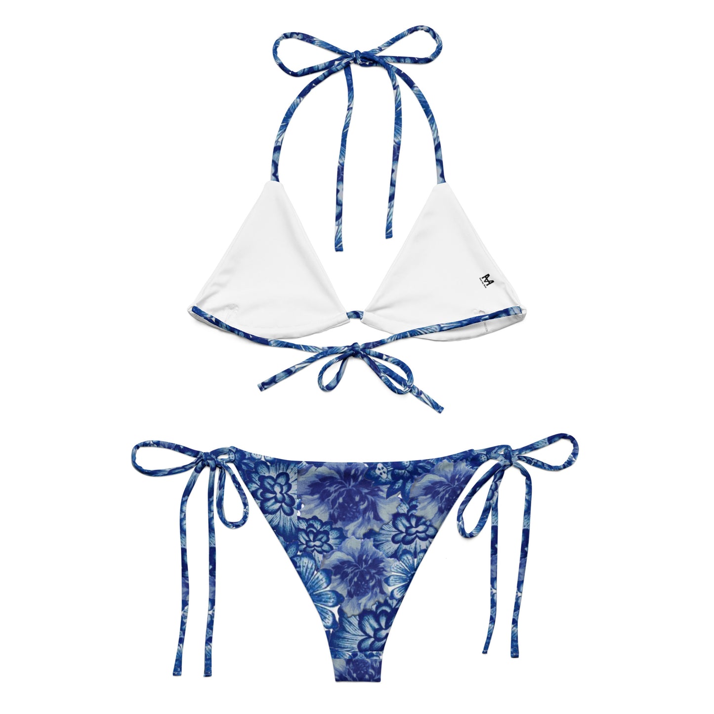 blue floral bikini set